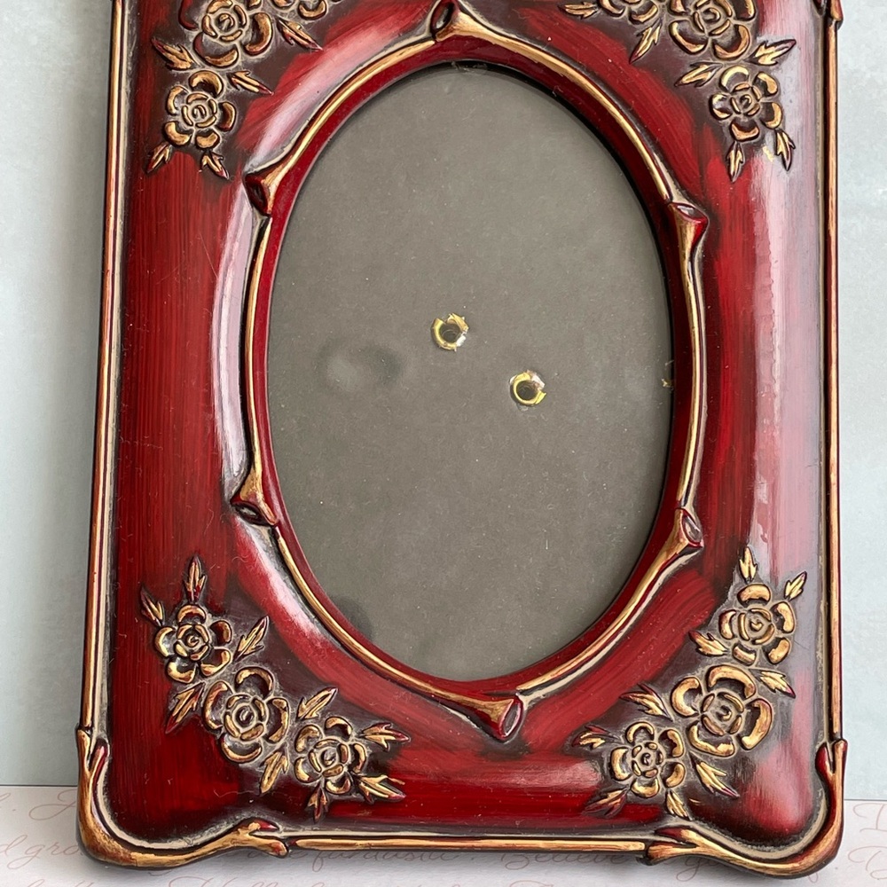 Vintage Decorative Red and Gold Ornate Photo Frame